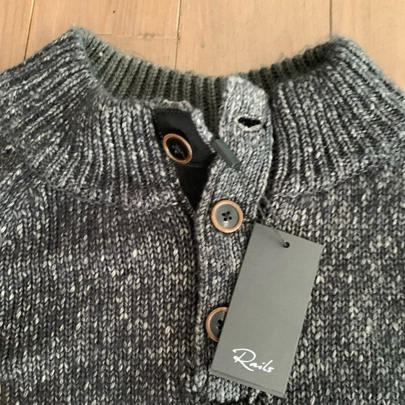 Rails Men Buckley smoke pullover Henley sweater NWT - Picture 5 of 10